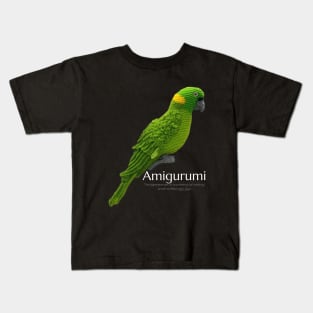 Amigurumi Parrot, white lettering Kids T-Shirt